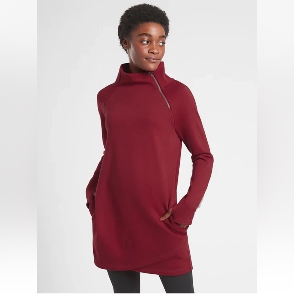 ATHLETA Cozy Karma asymmetric Sweatshirt Dress